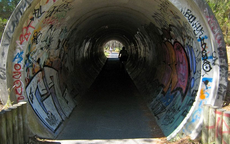 Bike path bicycle tunnel